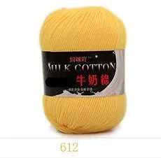 612 50g/ball Worsted Crochet Thread Milk Cotton Soft Baby Cotton Yarn Hand Knitting Yarn DIY Blanket Dolls Sweater Wholesale FZ95 - Цвет: 612