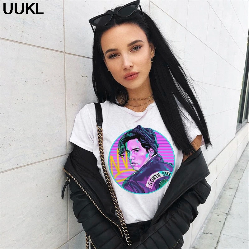 Футболка UUKL Женская тонкая модная рубашка в стиле Харадзюку с надписью Jughead Jones