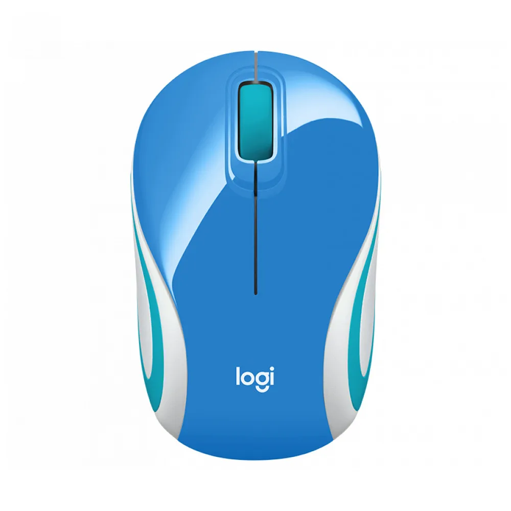 Мышь беспроводная Logitech M187 Mini Mouse, Blue(синяя, оптическая, 1000dpi, 2.4 GHz/USB-ресивер, сверхпортативная