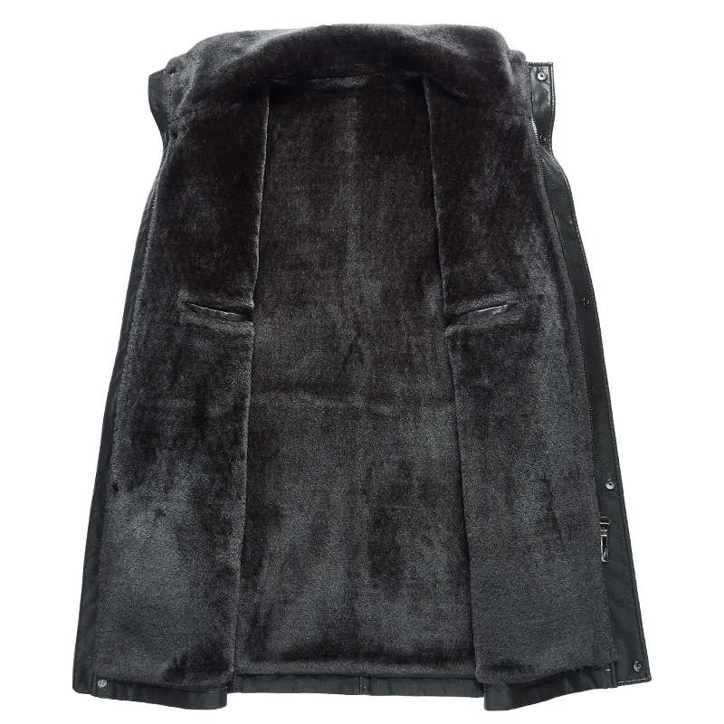 2020 New Men's Jacket Leather Shearling Winter Warm Velvet jaqueta de couro Leather Jacket Men chaqueta moto hombre, M-3XL