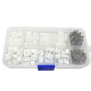 

250 pcs/lot kit 2.54mm XH2.54 2p 3p 4 pin Connector plug + straight needle + terminal socket Header wire Adaptor