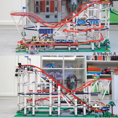 

DHL Roll Coaster Compatible legoly 10261 city street view Advanced model building blocks bricks toys for children gifts 15039