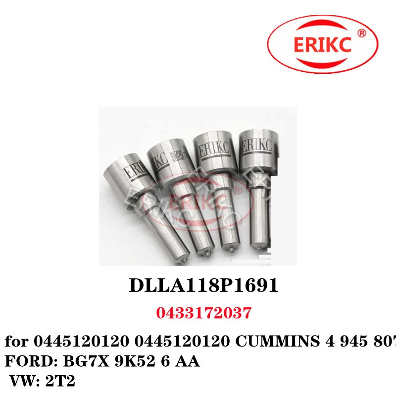 

ERIKC 4 Pcs Fuel Nozzle DLLA118P1691 (0 433 172 037) Black Needle Nozzle DLLA 118 P 1691 (0433172037) For 0445120120