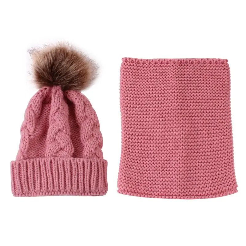 Комплект из 2 предметов, детская шапка, шарф, вязаный плюшевый зимний теплый костюм для мальчиков и девочек 3 лет, зимняя детская шапка, шарф, галстук