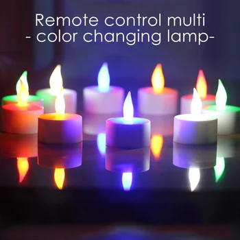 

Dancing Candle Led RGB Rechargeable Tea Light Home Decoration Wedding Party Flameless RGB Remote Control LED Candles Dropship