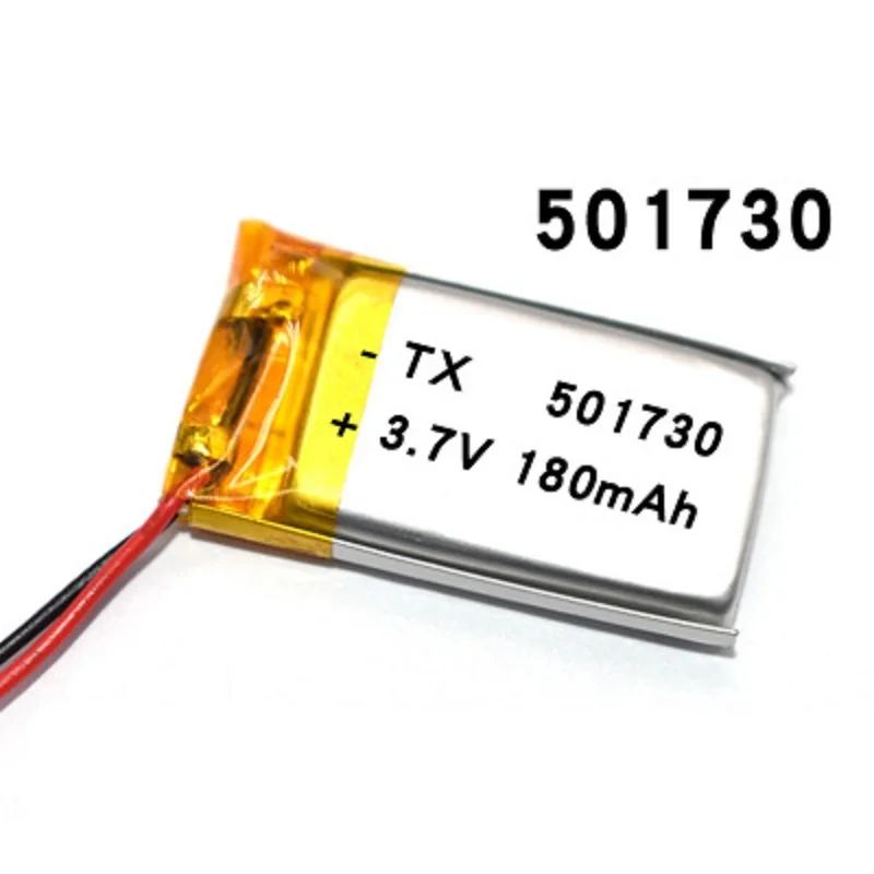 3.7V 180mAh 501730 Lithium Polymer LiPo Rechargeable Battery ion cells For Mp3 Mp4 Mp5 DIY PAD DVD E-book bluetooth headset | Электроника