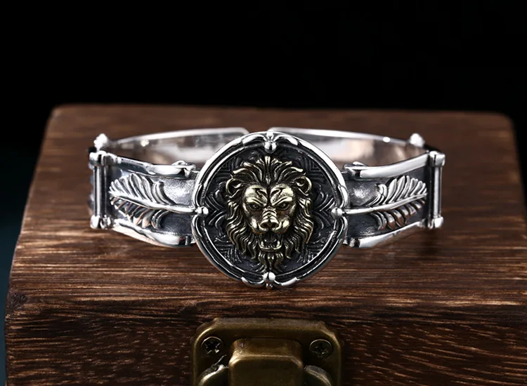 Löwenarmband aus Sterlingsilber 925 im persischen Stil