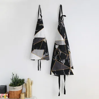 

Sleeveless Kitchen Cotton Aprons Brief Nordic Style With Adjustable Neck Strap Pockets for BBQ Baking Cooking Supplies