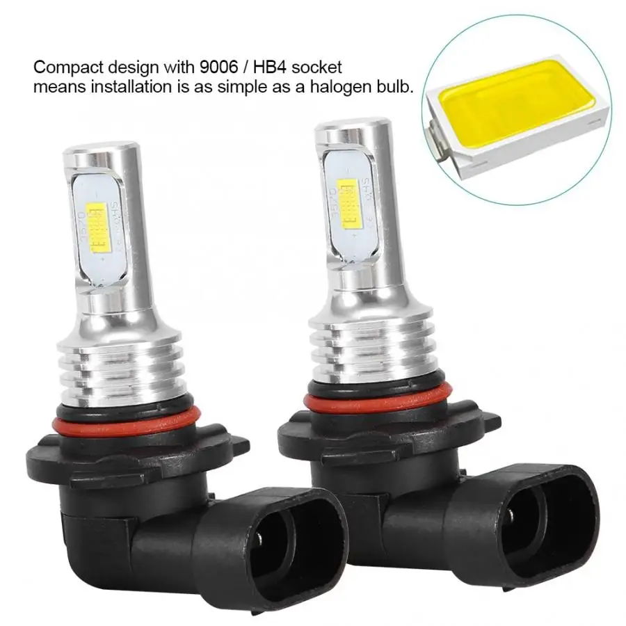 1 пара HB3 9005 80W 8000K белый светодиодный противотуманный фонарь с декодированием 12-24V Универсальный аксессуар для автомобиля противотуманная фара