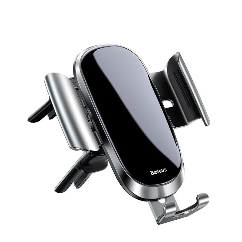 Автомобильный держатель для телефона Baseus для iPhone XR круглое вентиляционное отверстие с креплением на гравитационный держатель для мобильного телефона с зажимом Подставка для сотового телефона для samsung - Цвет: Серебристый