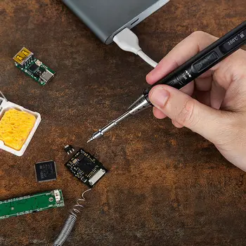 

OLED Display Soldering Iron Adjustable Electric Temperature Smart Soldering Iron USB Powered Welding Equipment