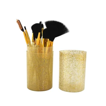 

2019 12Pcs/Sets Makeup Brushes Tool Eye Shadow Foundation Eyebrow Lip Brush cosmetics Leather Cup Holder Case Kit Hot