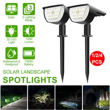 

32 LED Upgraded Solar Lights Landscape Spotlights 2-in-1 IP67 Waterproof Bright 3 Mode Solar Powered Wireless Outdoor Lawn Light