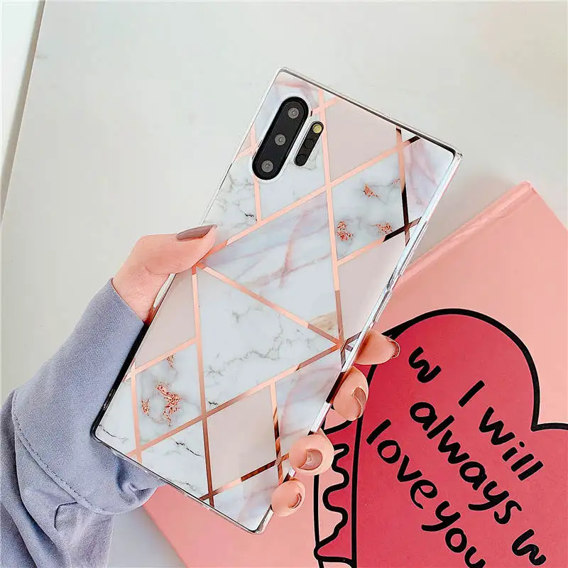 Роскошный Мраморный чехол для телефона samsung Note 10 Plus Coque 9 8 S9 S8 S10 Plus S10E S7 Edge A50 A70, мягкий силиконовый чехол