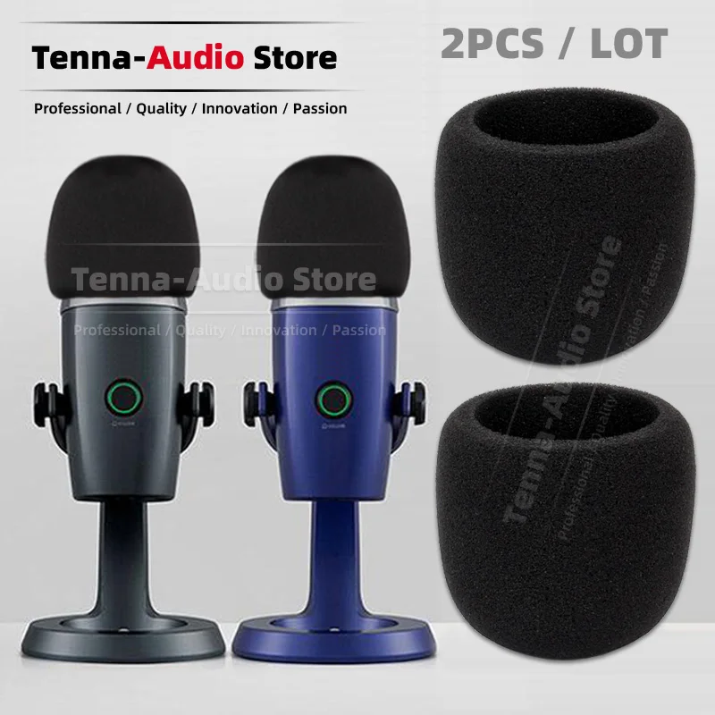 

2PCS Windshield Microphone Sponge Cover Windproof Foam For Blue Yeti Nano Mic Anti Noise Pop Filter Mask Windscreen Shield