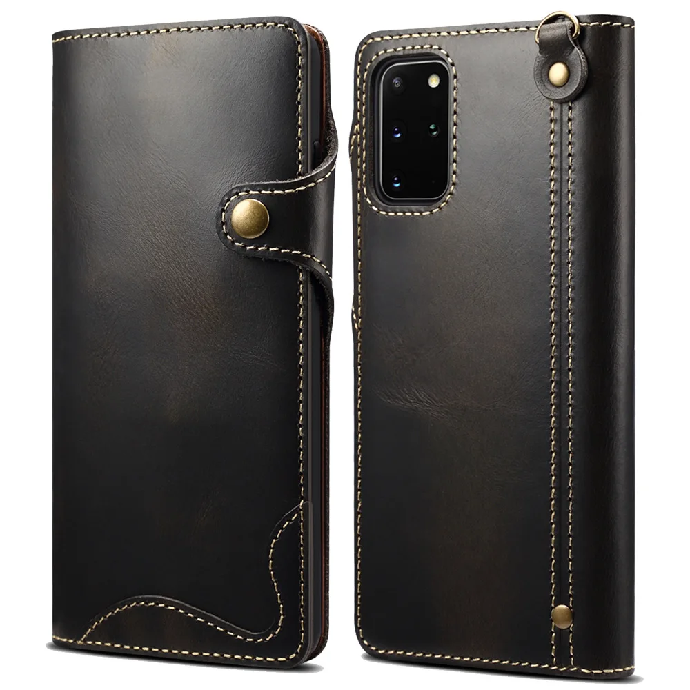 Wallet Genuine Cowhide Phone Case For Galaxy Note20 Real