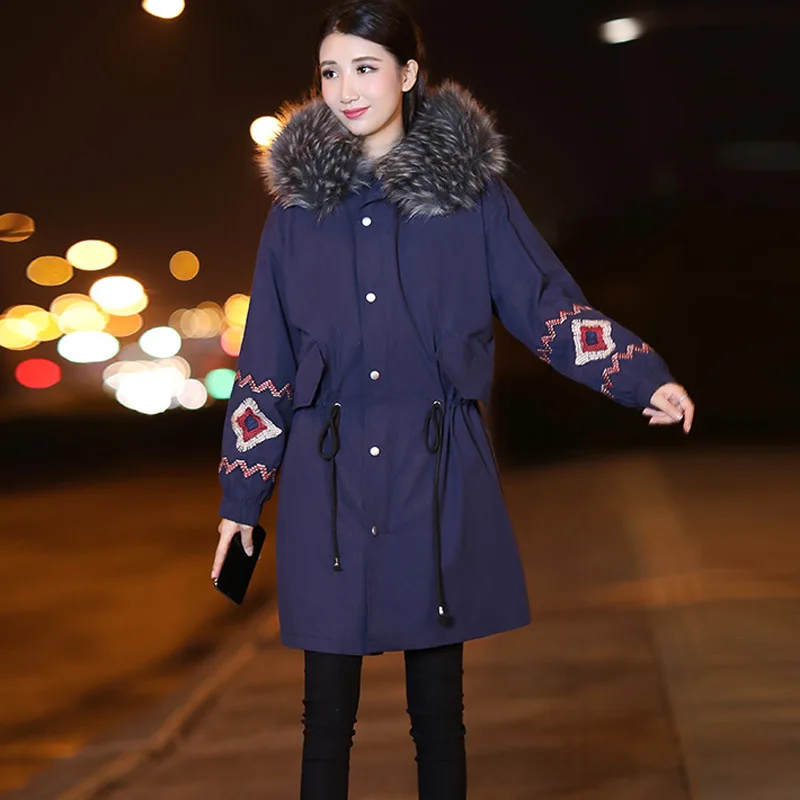 

Cotton-padded Clothes Women's Mid-length 2018 Winter New Style Korean-style Versatile over-the-Knee down Jacket Cotton-padded Cl