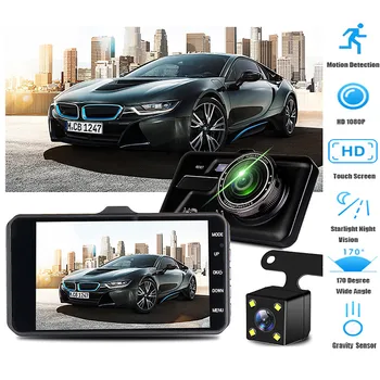 

4-Inch IPS Touch Screen Center Console Recorder Dual Video Dash CAM Recorder Car DVR HD 1080P Car Mirror Camera 5M CMOS Sensor