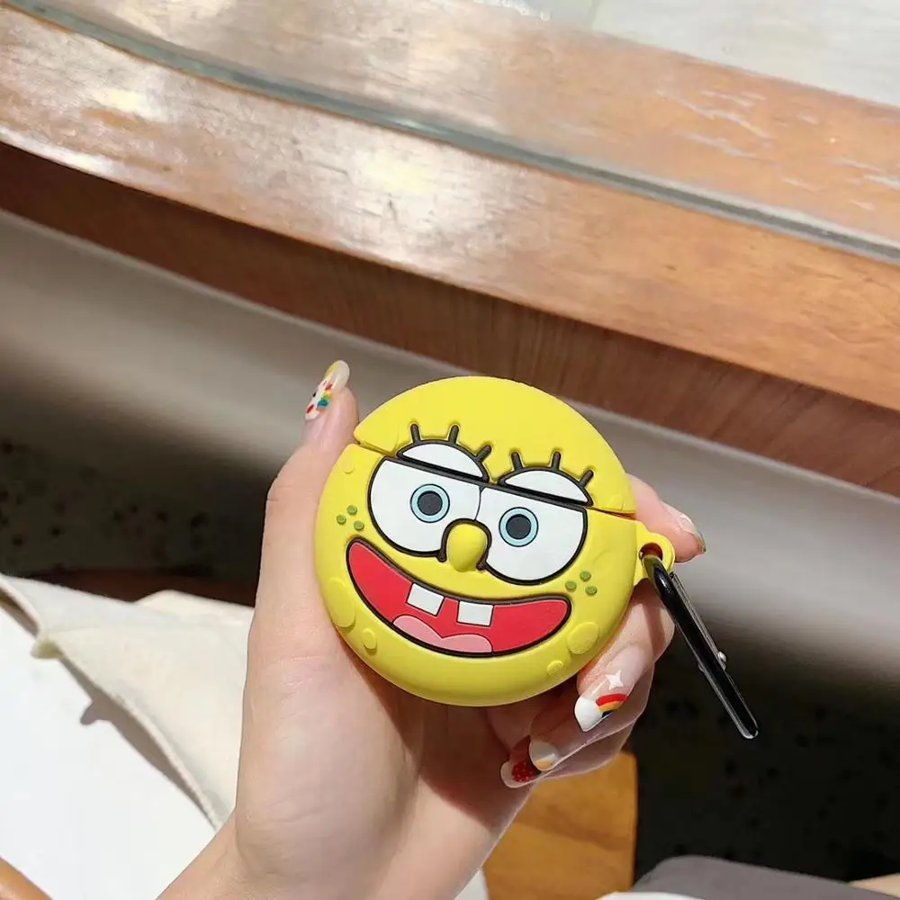 

3D Cute Cartoon Anime Squarepan Case For Airpods 2 Case Silicone Headphone Protector Cover for Apple Airpods 1 For Earpods Case