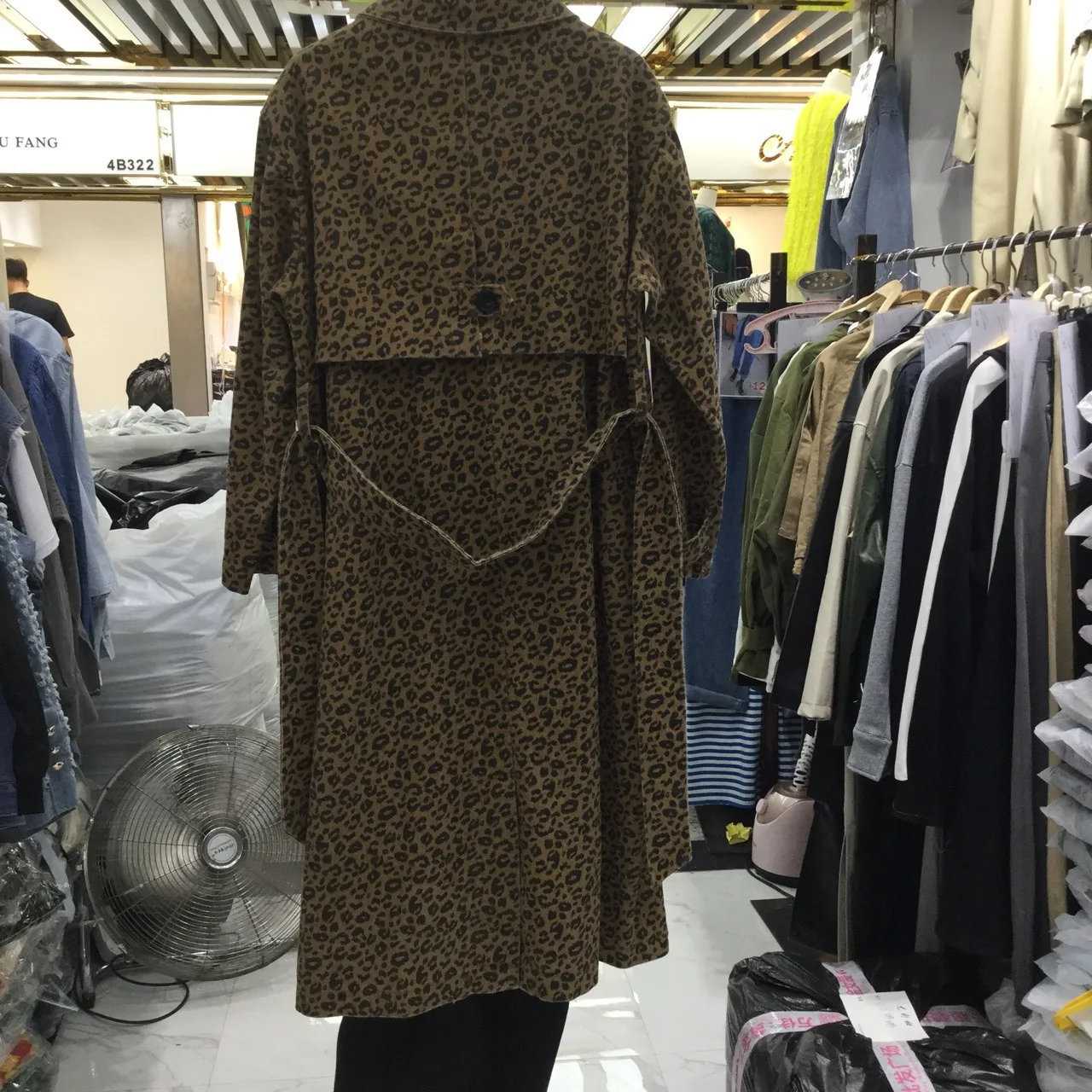 Spring Autumn South Korea New Leopard Print Windbreaker Single Breasted Long Coat Women's Windbreaker Plus Size Women Coat