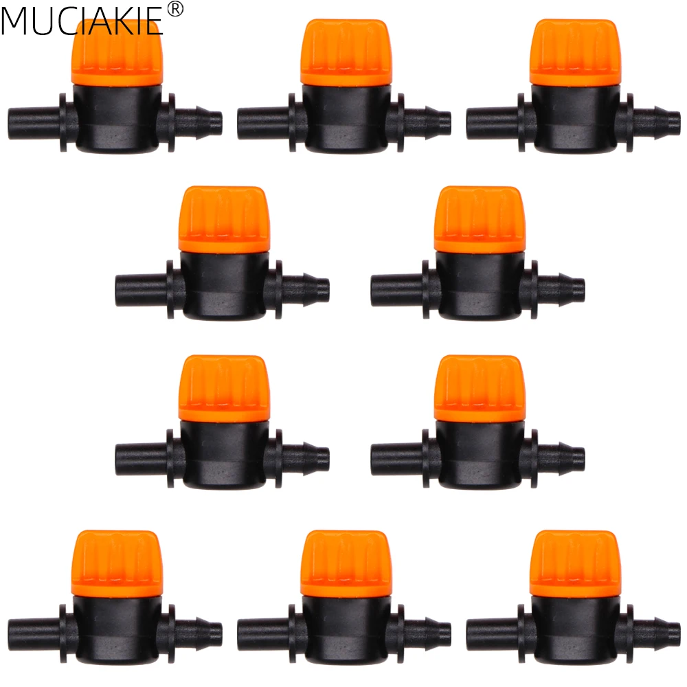

10 шт. OD-6.0MM x 1/4 ''Barb мини запорный соединители клапан форсунки контроллер разбрызгиватель адаптер садовый для воды, соединительный шарнир