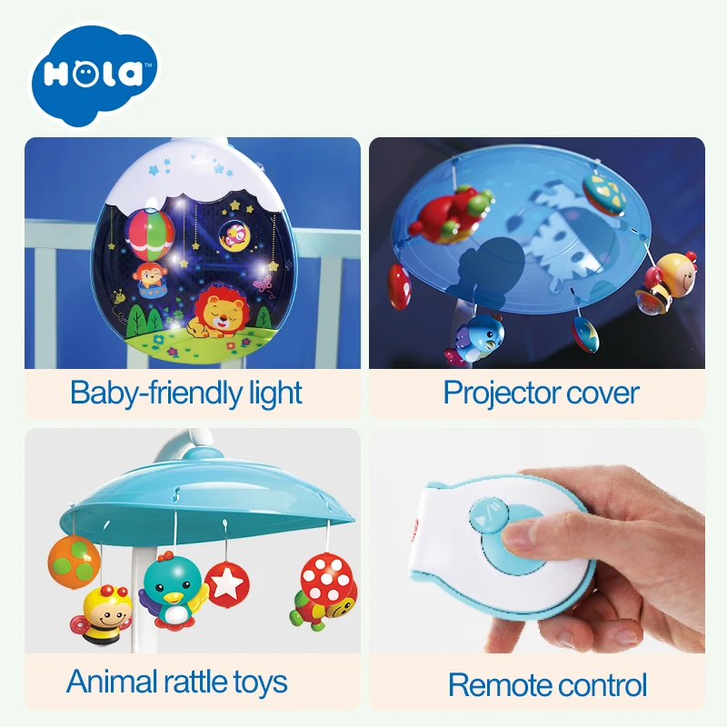 Baby Rattles Crib Mobiles Toy Holder Rotating Crib Mobile Bed Musical Box Projection 0-12 Months Newborn Infant Baby Boy Toys