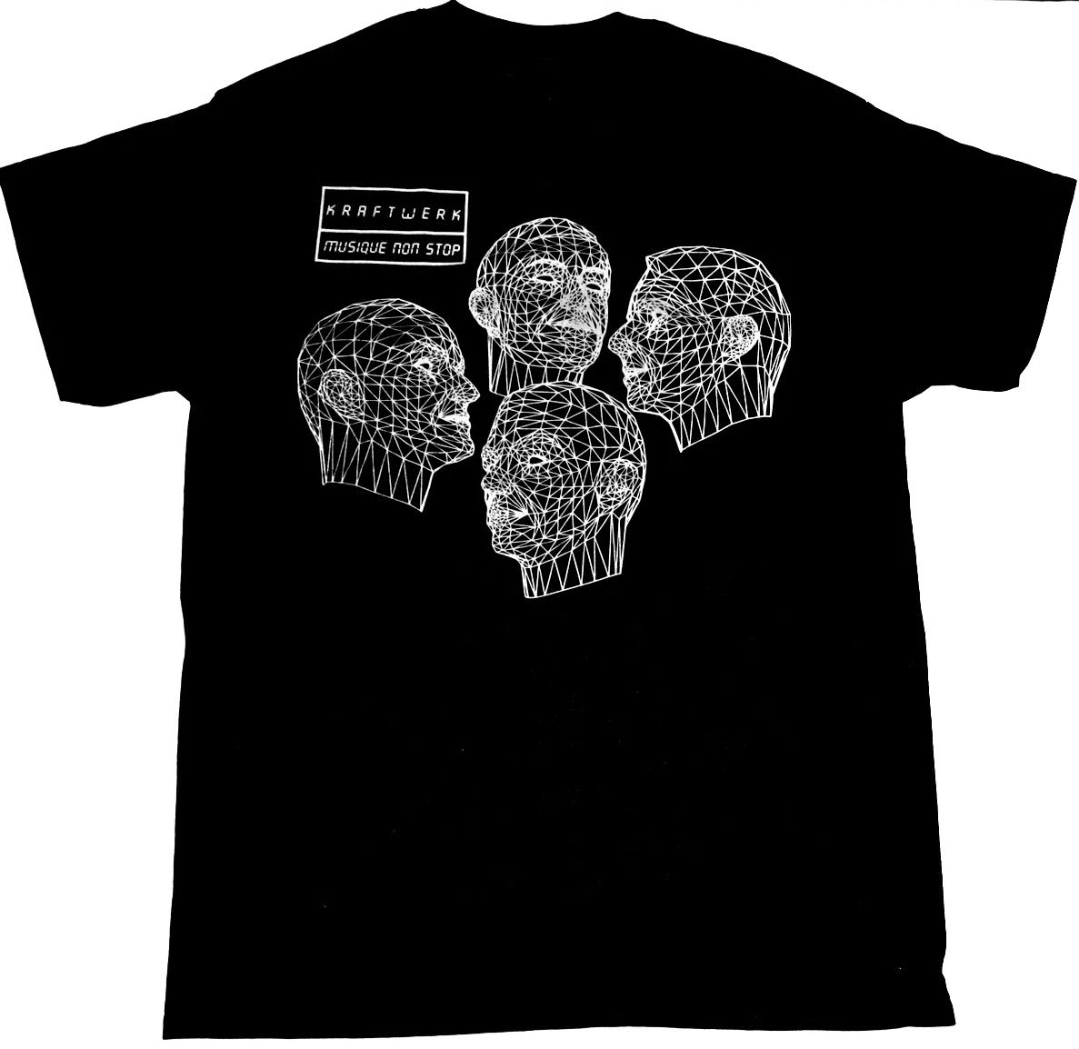 

Kraftwerk Glow In The Dark Musique Non Stop Robots Black T Shirt Synth Pop Devo Printed T Shirt Men Cotton T Shirt New Style