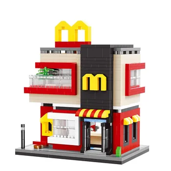 

400pcs+ 16095-16100 Diamond Building Block Brick Apple Store Street View Inserting Toys Gifts Children Creative Building Blocks