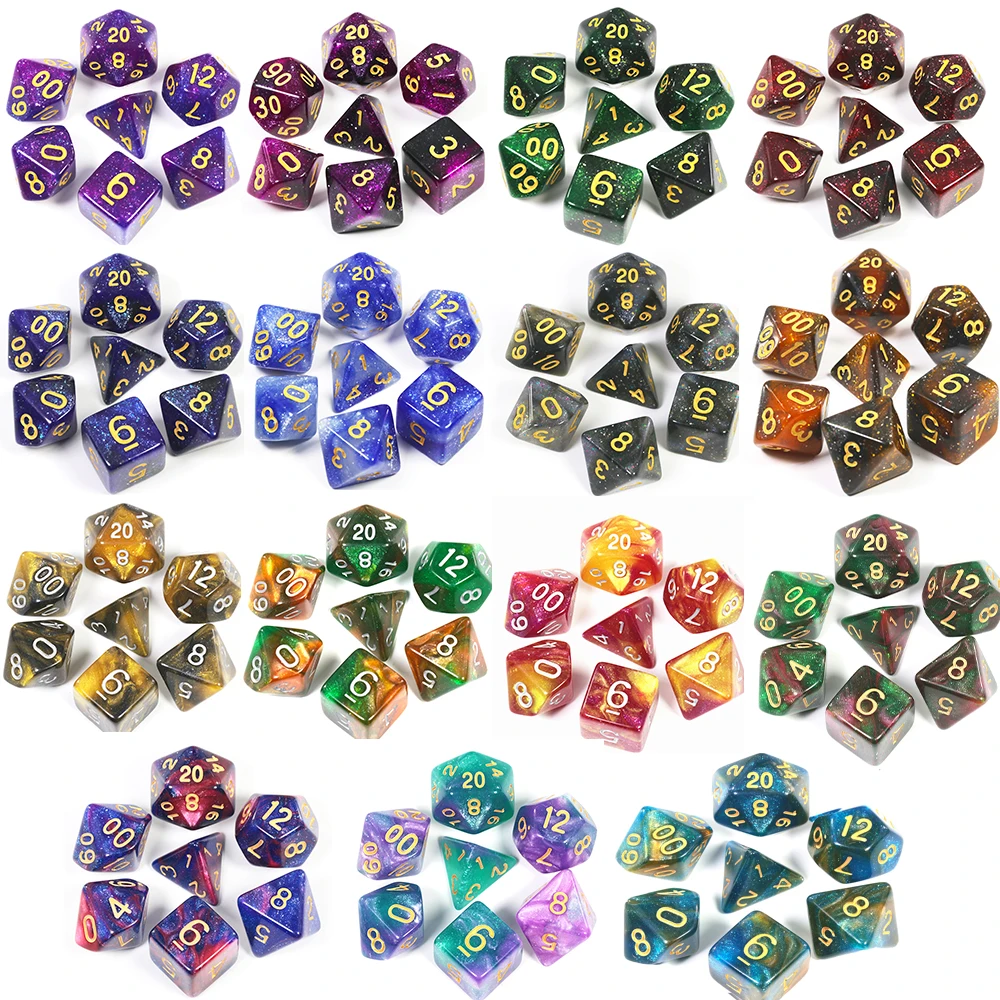 T & G Creative Universe Galaxy Dice набор D4 D20 с таинственным королевским синим микс черный