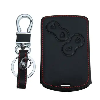 

Leather Key Case Cover Holder Bag with Keychain For Renault Koleos Laguna 2 3 Megane 1 2 3 Sandero Scenic Captur Clio Duste