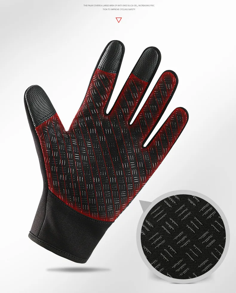 Спортивные водонепроницаемые перчатки с сенсорным экраном для мужчин и женщин, Зимние перчатки для езды на мотоцикле, ветрозащитные теплые лыжные перчатки с полным пальцем