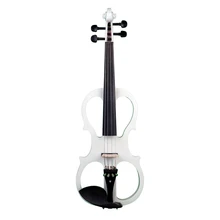 NAOMI 4/4 Electric Violin Fiddle Stringed Instrument& Wood Fittings Cable Headphone Case for Music Lovers