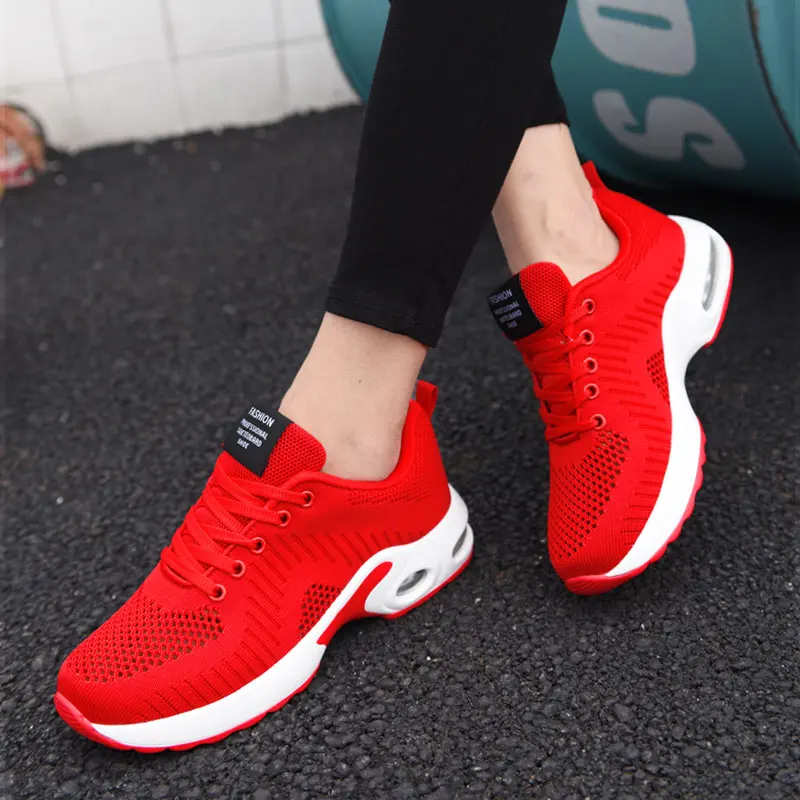 mesh cushioned running casual platform shoes