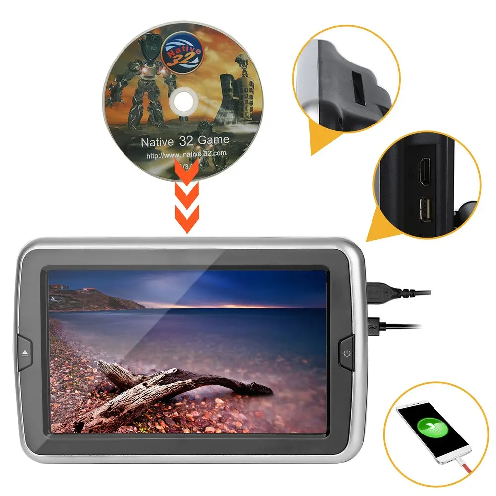 10,1 дюймовый ультратонкий HD 720P цифровой TFT экран ультратонкий дизайн подголовник автомобиля dvd-плеер X10D 806D 606D мультимедийный плеер