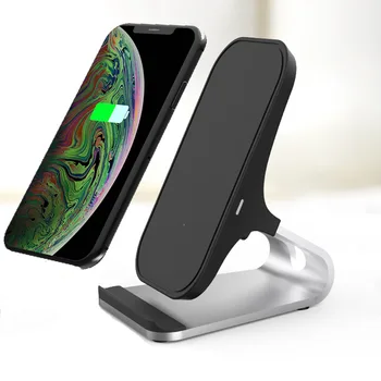

Qi Wireless Charger Stand 7.5 10W for iPhone 11 Pro XS 8 XR Samsung S10 Xiaomi Aluminum alloy Dock Station Desktop Phone Holder