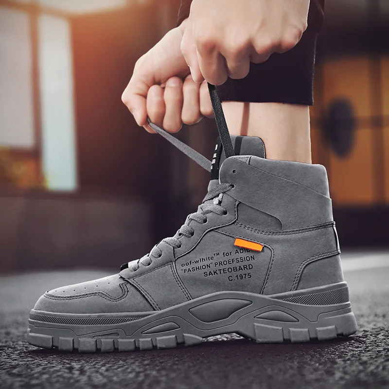

High Shoes Men's Autumn & Winter 2019 New Style Korean-style Trend Versatile High State of Shoes Martin Boots Trendy Shoes Winte