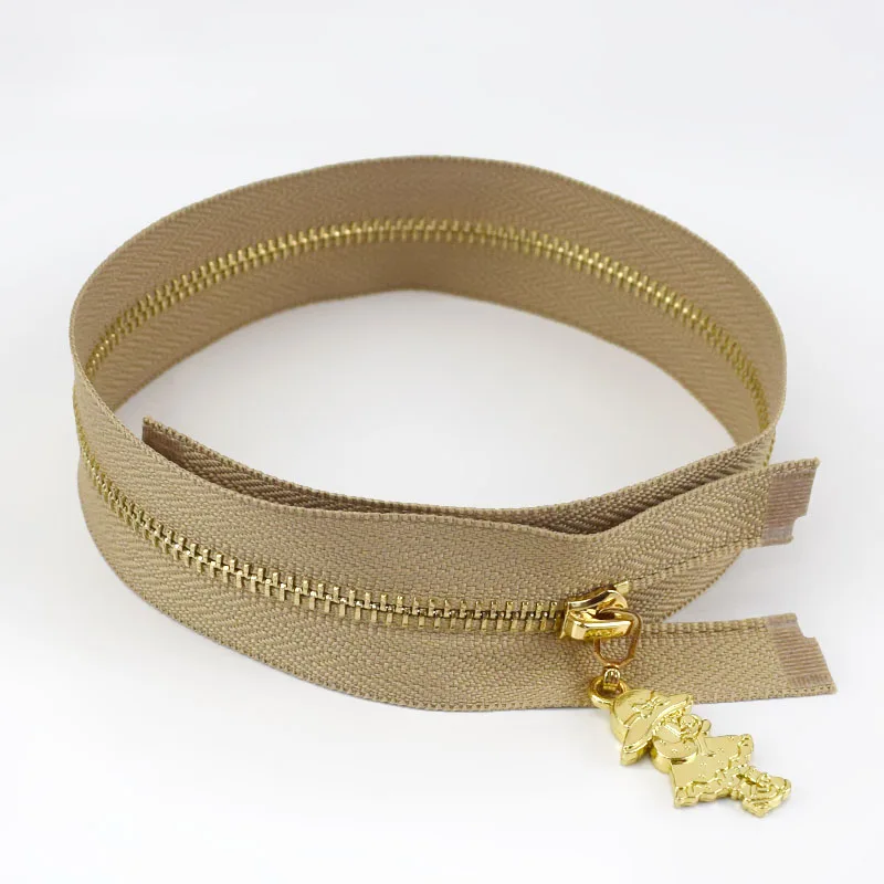 Хаки Meetee 2 шт. 40-70 см 3# Металлические молнии открывающийся автоматический замок золотая молния DIY сумки кошелек одежда Декор молния Швейные аксессуары ZA056 - Цвет: Хаки