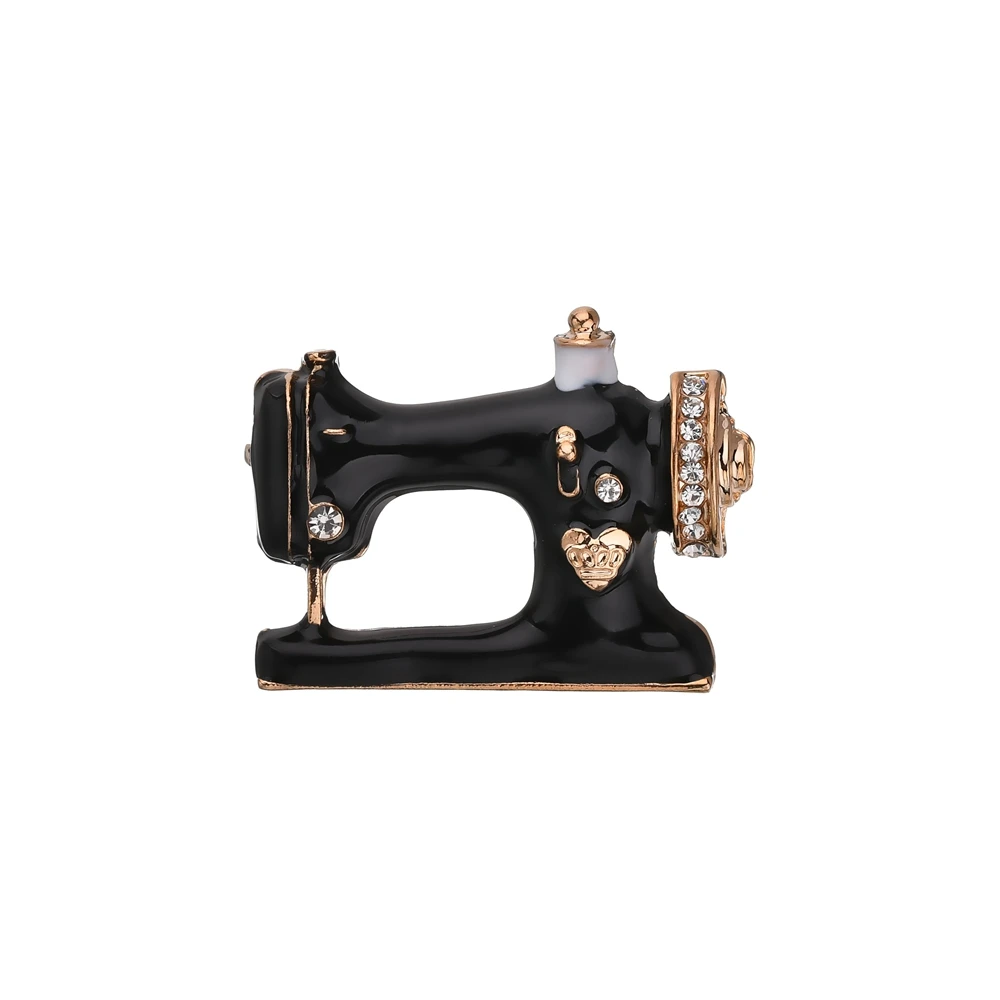 Gariton Black Enamel Sewing Machine Brooches Men And Women's Alloy