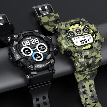 

Camouflage Sport Military Smart Watch Men Fitness Tracker Heart Rate Monitor Blood Pressure Measurement Wrist Watches For Men