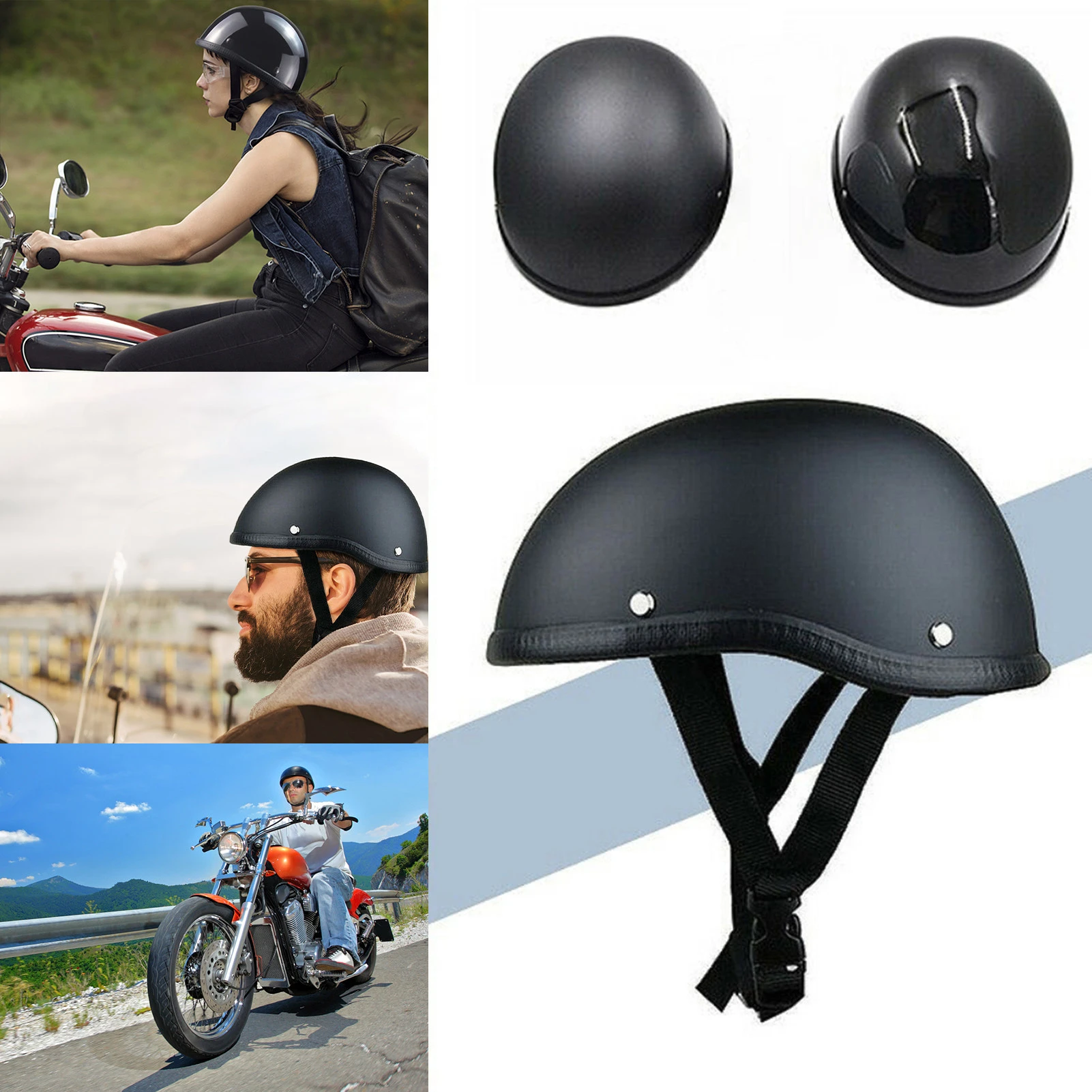 Casco de motocicleta media cara para hombre y mujer, gorra de Moto de carreras, de alta calidad, para adulto, de la Segunda Guerra Mundial|Cascos| - AliExpress