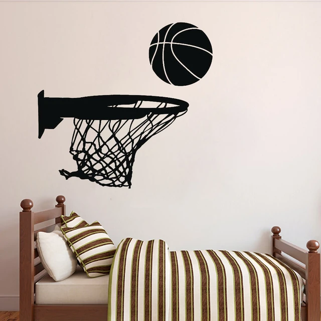 Basketball Hoop Wall Vinyl Sticker for Boys Room Sports Decor ...