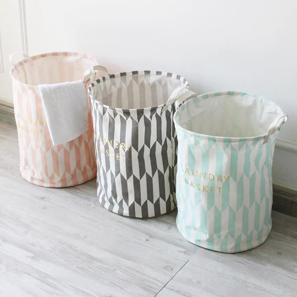 

Stylish Foldable Storage Laundry Hamper Clothes Basket Children Toy Storage Bucket Home Cleaning Supplies