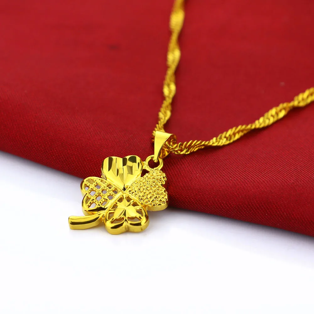 24k Gold Necklace Girl Charm Jewelry 