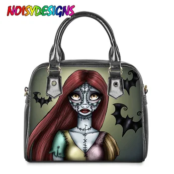 

NOISYDESIGNS Leather Handbags Women Nightmare Before Christmas Print Messenger/Shoulder Bags Halloween Anime Print Handbag