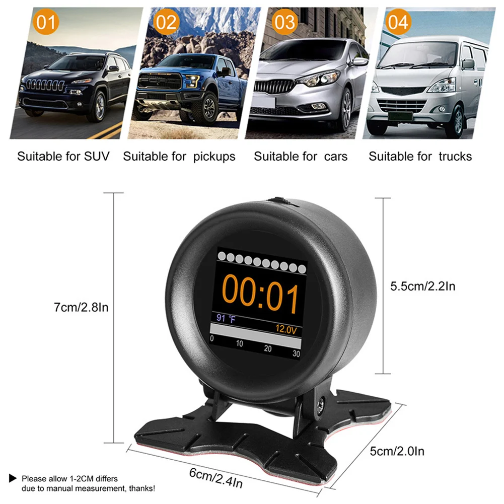 Medidor de Temperatura da Água Código para Dirigir Carro Velocidade Alarme Pressão Óleo Leitor Nova Chegada Hud