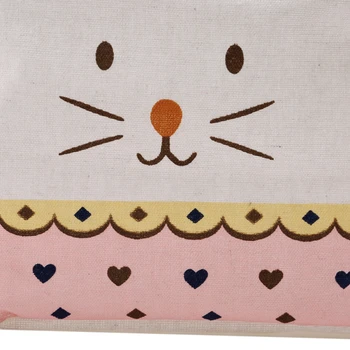 

Kitty Standing Ear Cotton Linen Handle Waterproof And Moisture-Proof Storage Finishing Basket Desktop Debris