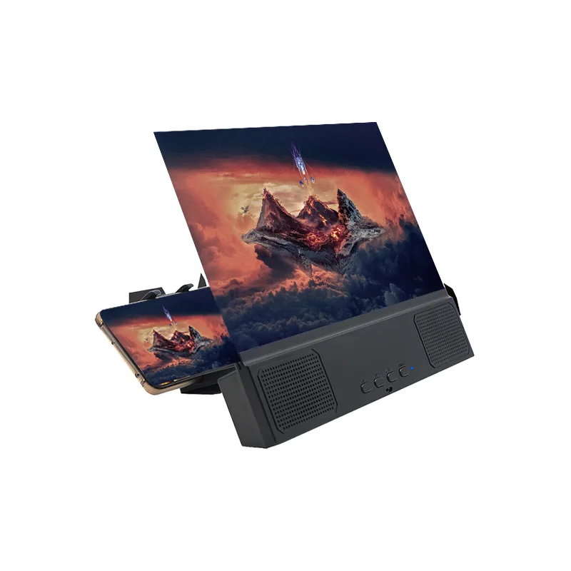 

12inch Bluetooth Stereo Speaker 3D Mobile Phone Screen Magnifier Video Amplifier USB Charging Interface For Bedroom Travel