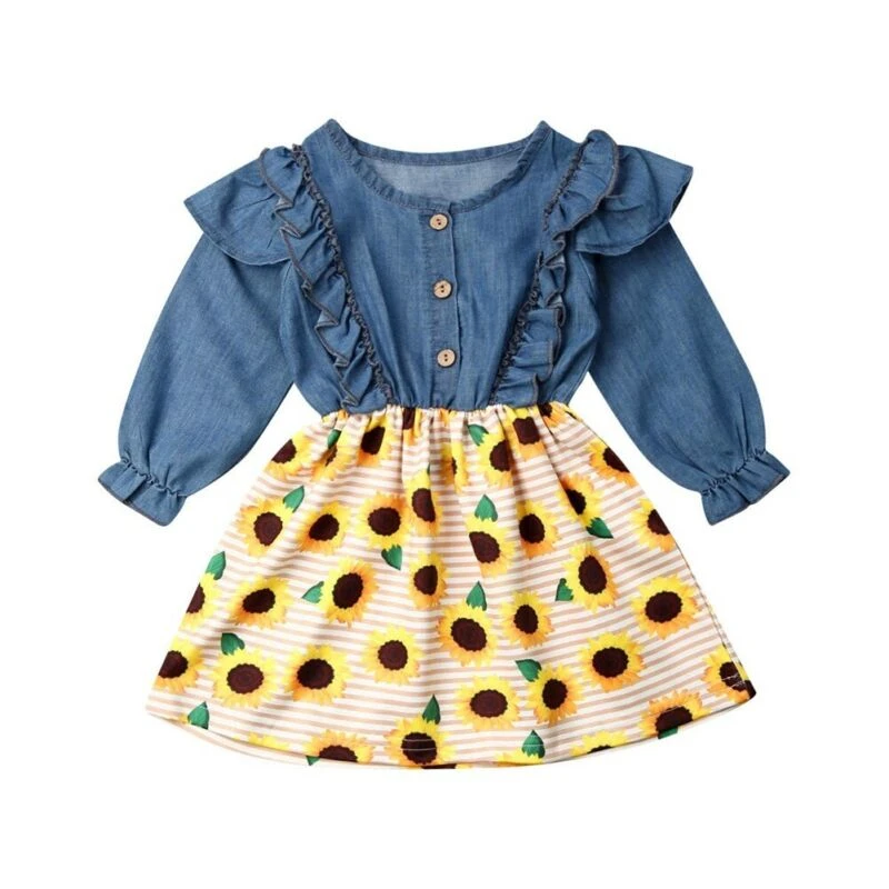 denim sunflower dress