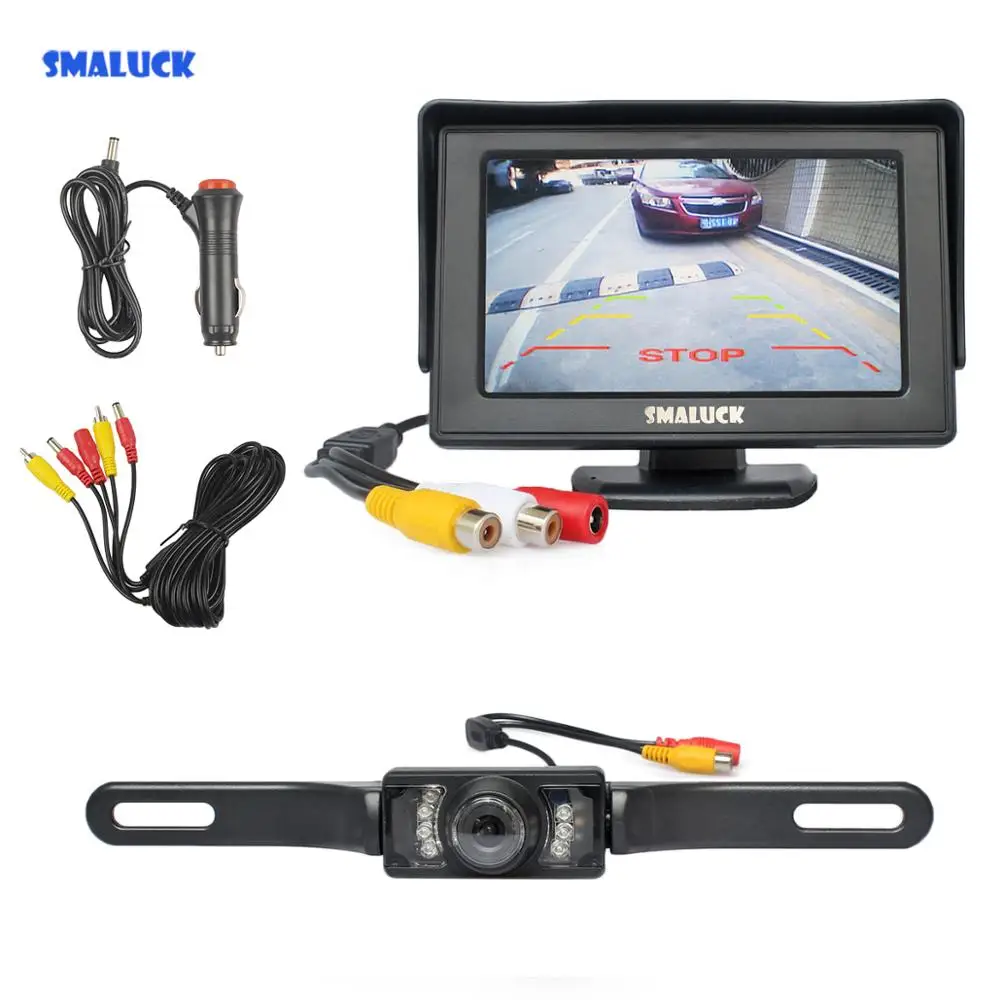 SMALUCK 4 3 дюймовый TFT LCD Автомобильный монитор комплект заднего вида ИК HD камера