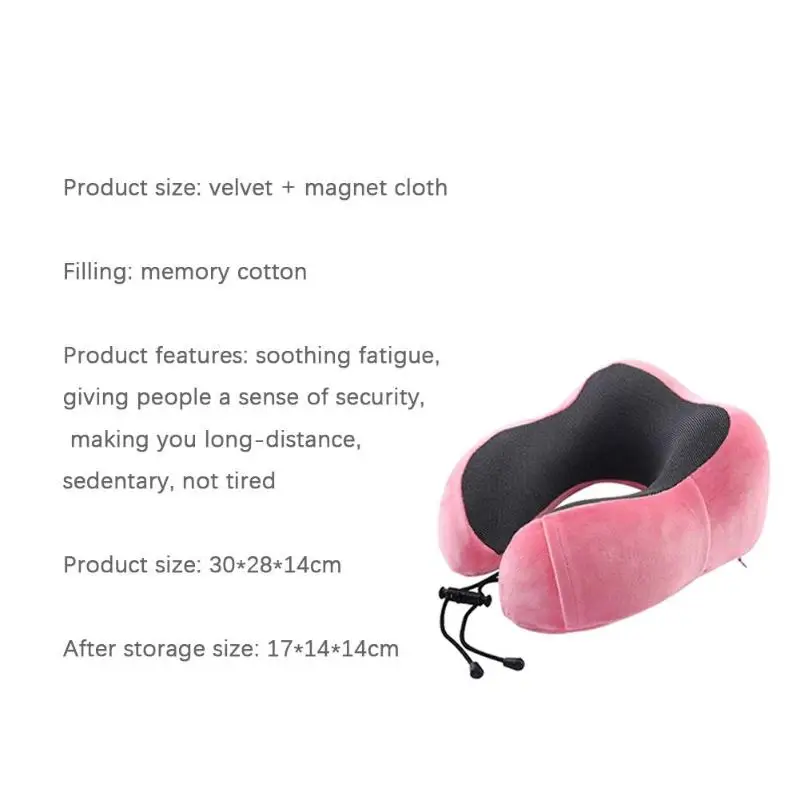 Inflatable U-shaped PillowsNeckrest Travel Folding Slow Rebound Memory Foam Train Airplane Travel Portable Outdoor Pillow
